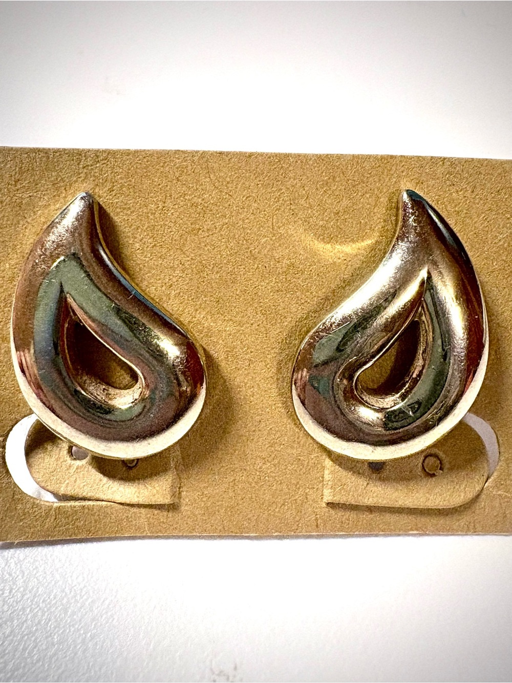 Vintage Monet Comfort Clip Earrings in Silver Teardrop